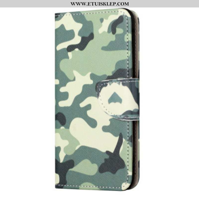 Etui Folio do iPhone 15 Plus Kamuflaż Wojskowy
